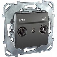 Розетка TV-FM-SAT, одиночная, графит | код. MGU5.454.12ZD | Schneider Electric